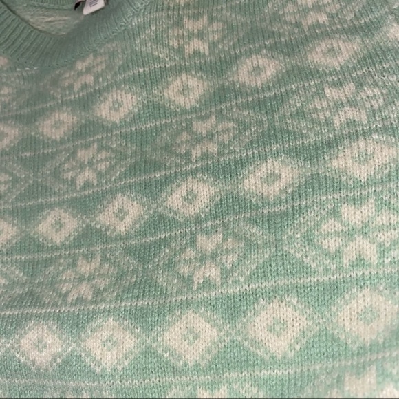 Gap Mint/Pastel Green Floral Knit Sweater - Picture 3 of 3